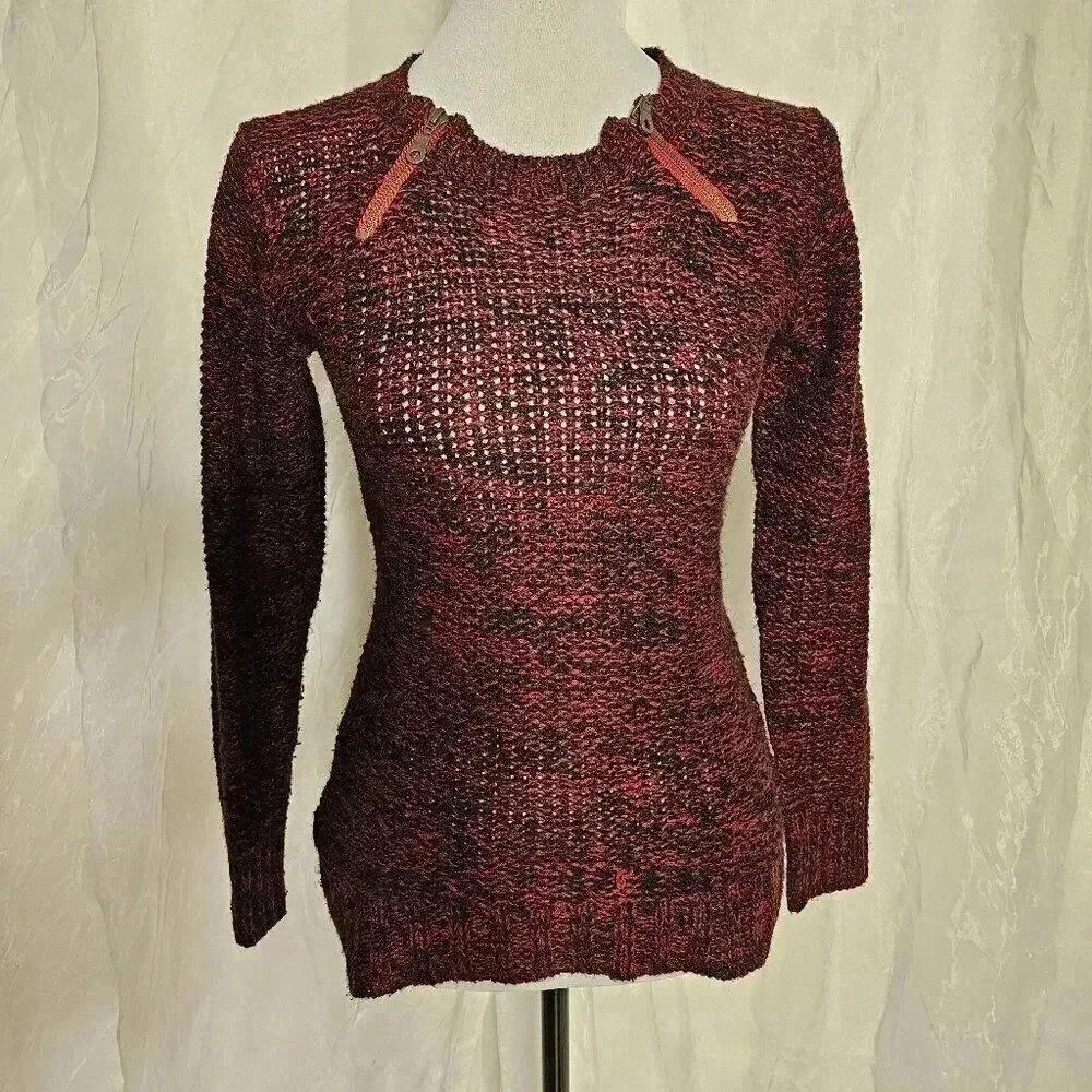 Elegant Burgundy Knit Sweater